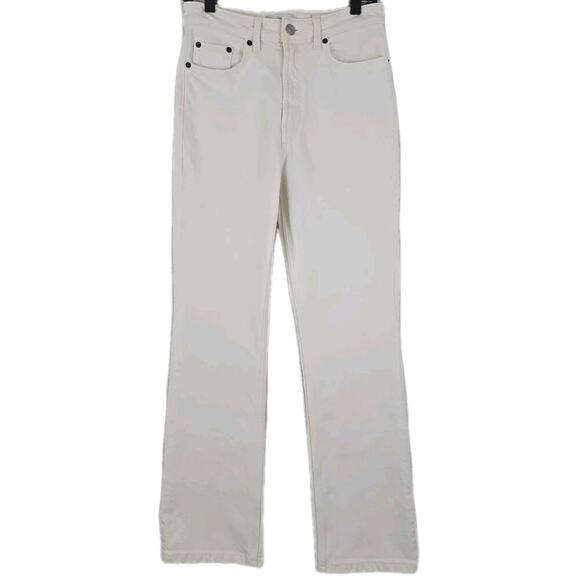 ZARA ~Woman Size 6~ White Straight Leg Hight Rise Jeans Cotton Blend. - Picture 1 of 14